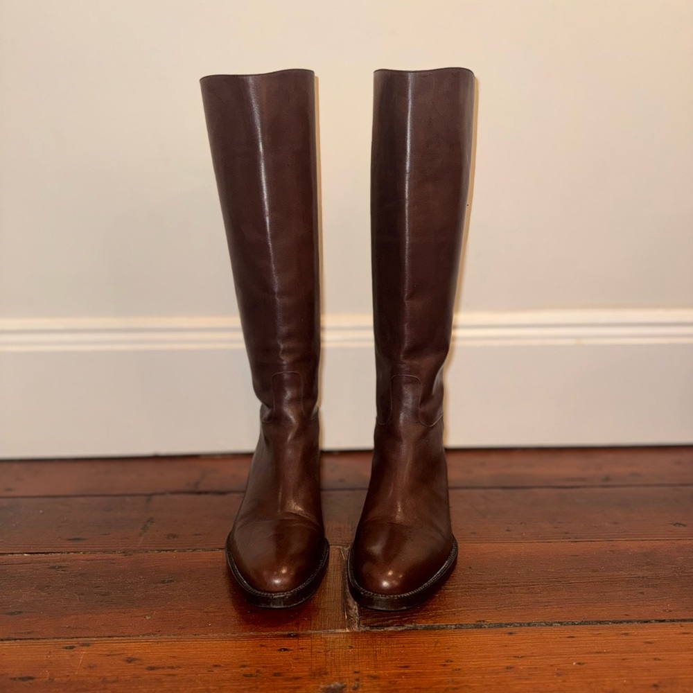Sartore Parma Brown Leather Knee High Riding Boots EU 36.5 US 6.5 Italy